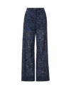 Veronica Beard Navy lace wide-leg trousers.