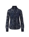 Veronica Beard Navy lace button-up long-sleeve shirt.