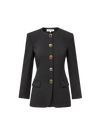 Veronica Beard Black blazer with multi-colored jewel buttons.