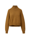 Veronica Beard Brown cropped knit mock neck sweater.