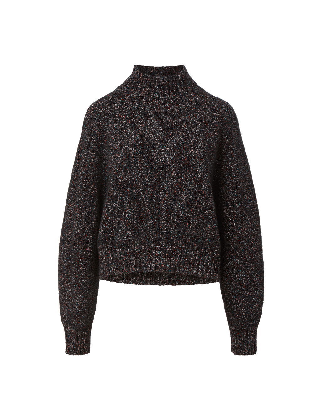 Veronica Beard Black speckled knit mock neck sweater.