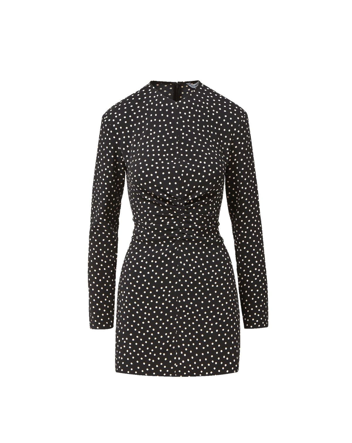 Veronica Beard Black polka dot long sleeve fitted mini dress.