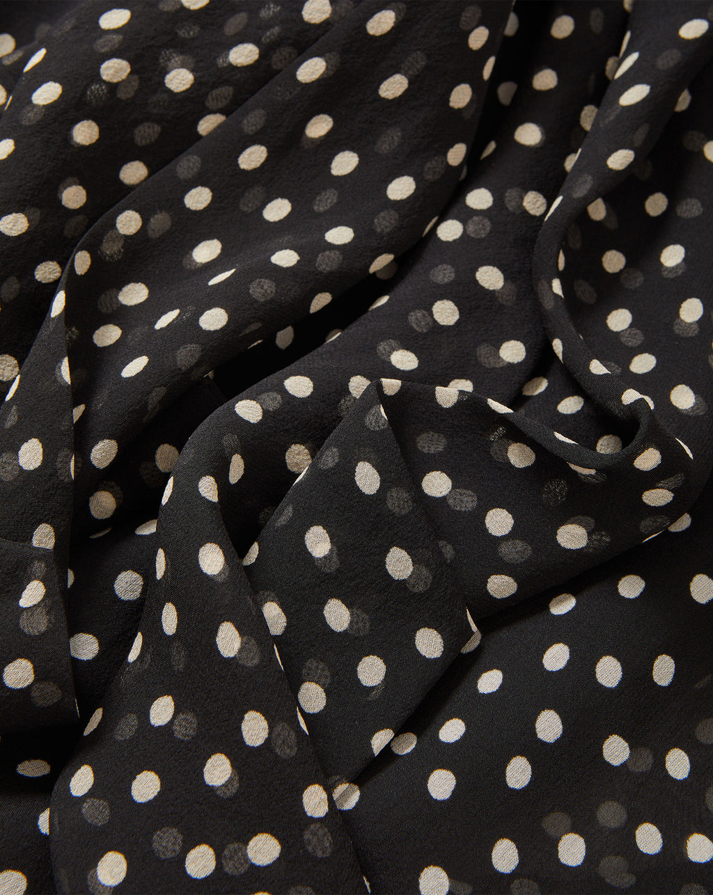 Veronica Beard Sheer black polka dot fabric garment.