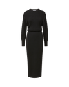 Veronica Beard Black ribbed knit midi sweater dress.