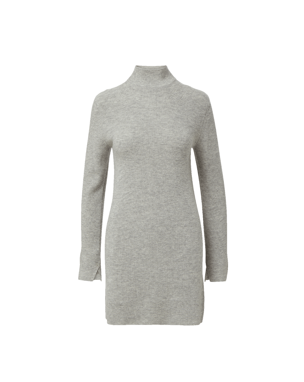 Veronica Beard Grey ribbed knit turtleneck dress.