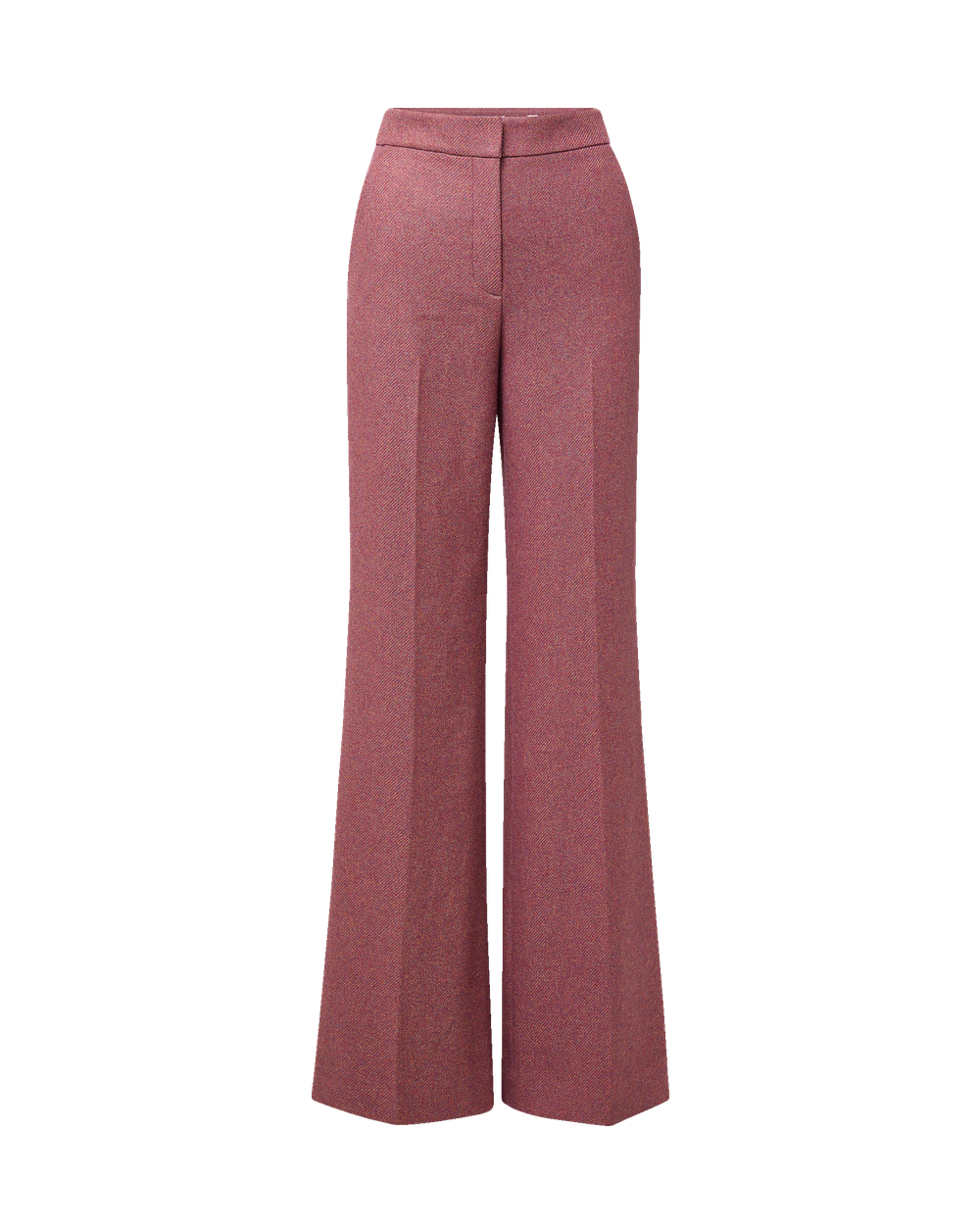 Veronica Beard Pink tweed wide-leg pants with pressed creases.