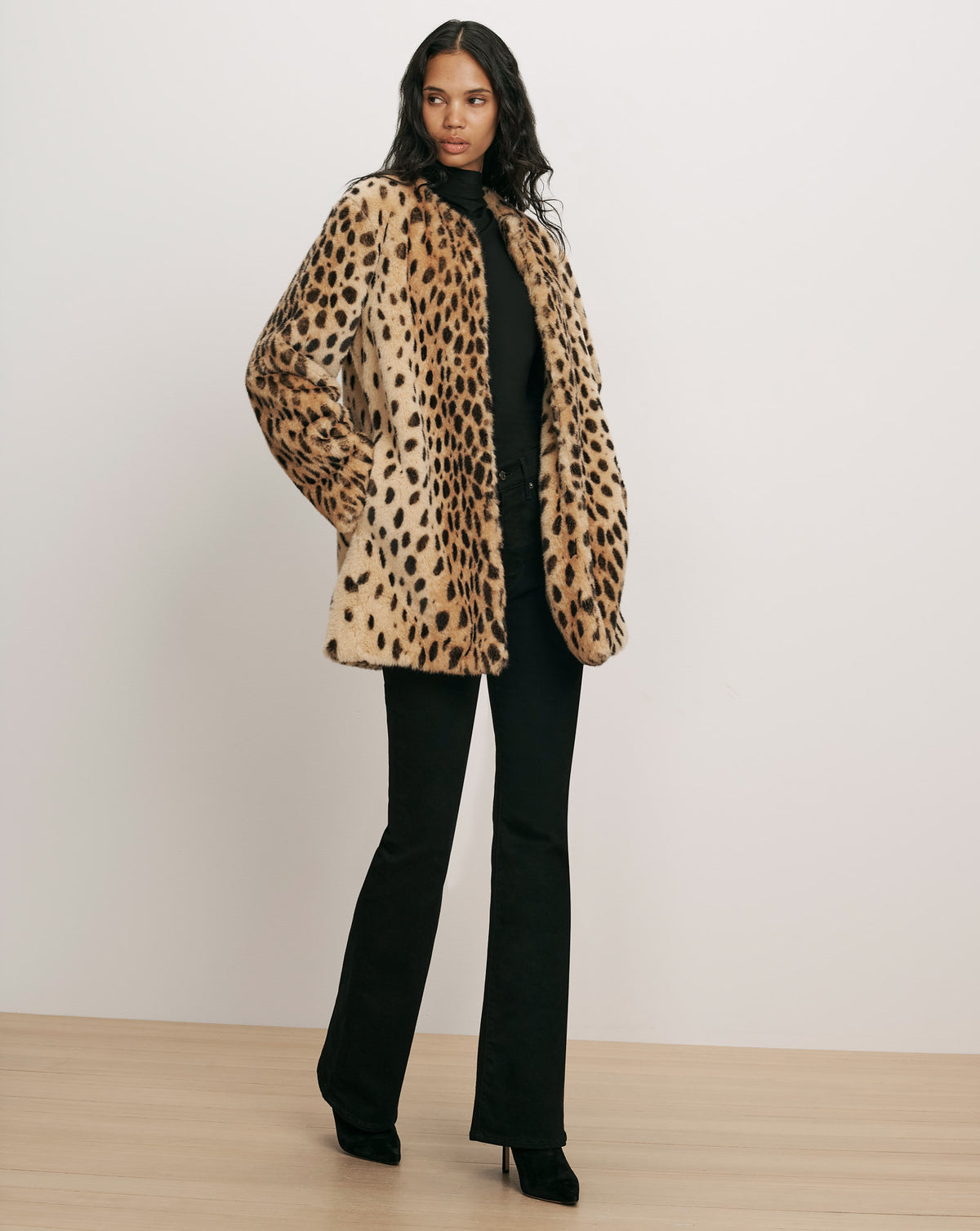 Veronica Beard Brown leopard print faux fur jacket.