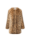 Veronica Beard Brown faux fur leopard print coat.