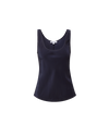 Veronica Beard Dark blue satin scoop neck tank top.