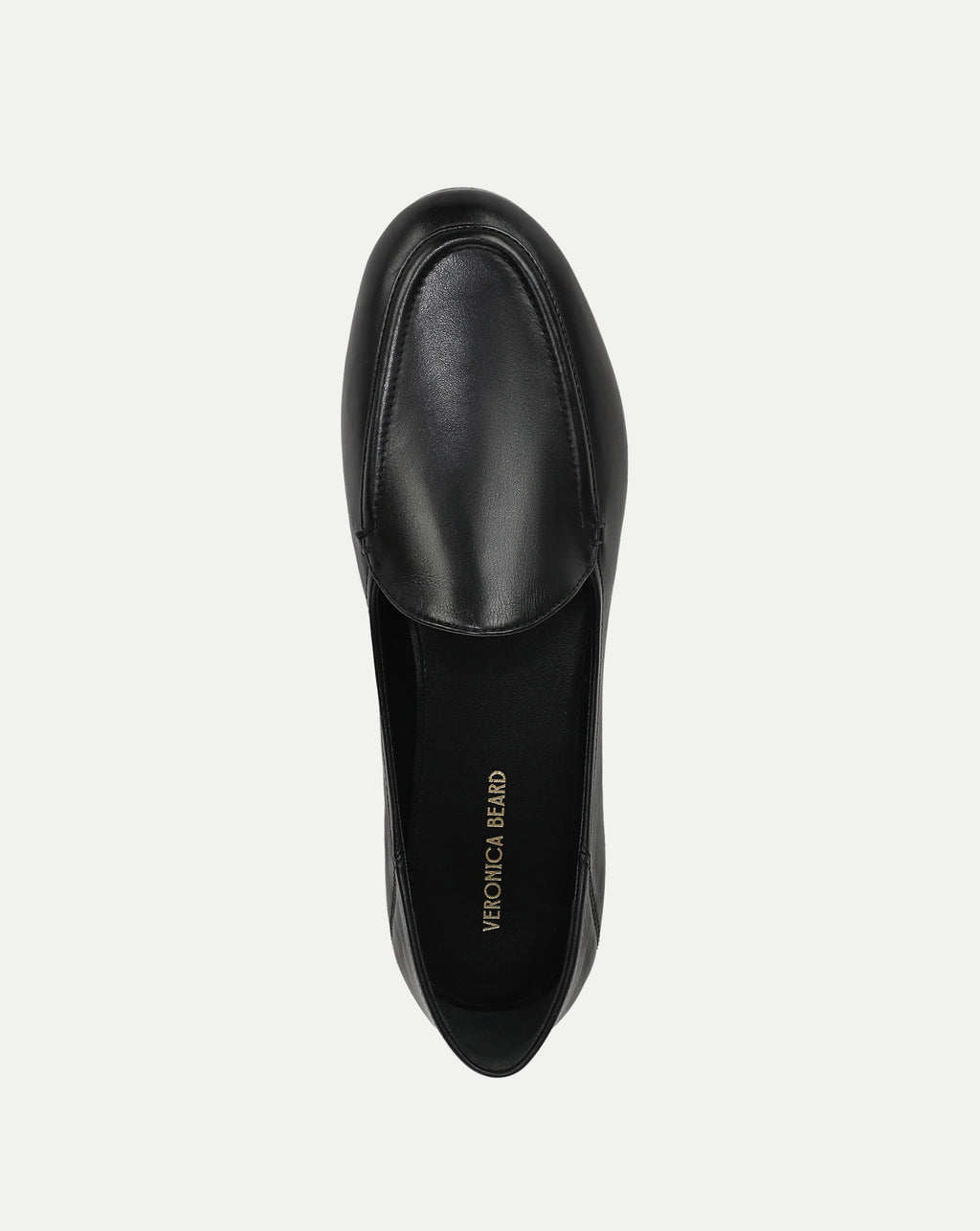 Veronica Beard Black leather slip-on loafers.