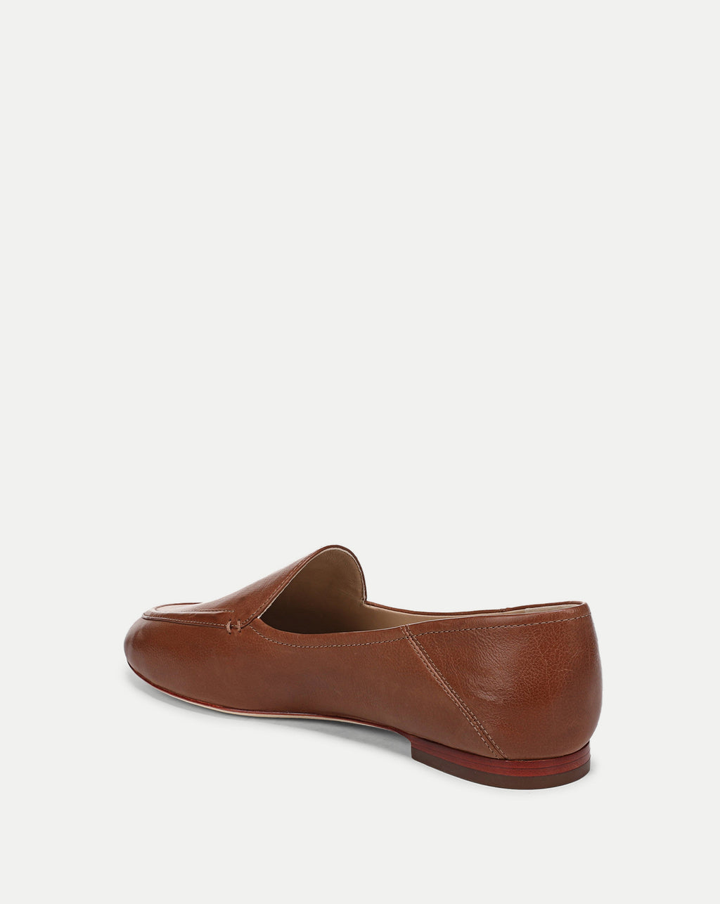 Veronica Beard Brown leather slip-on loafer with low heel.