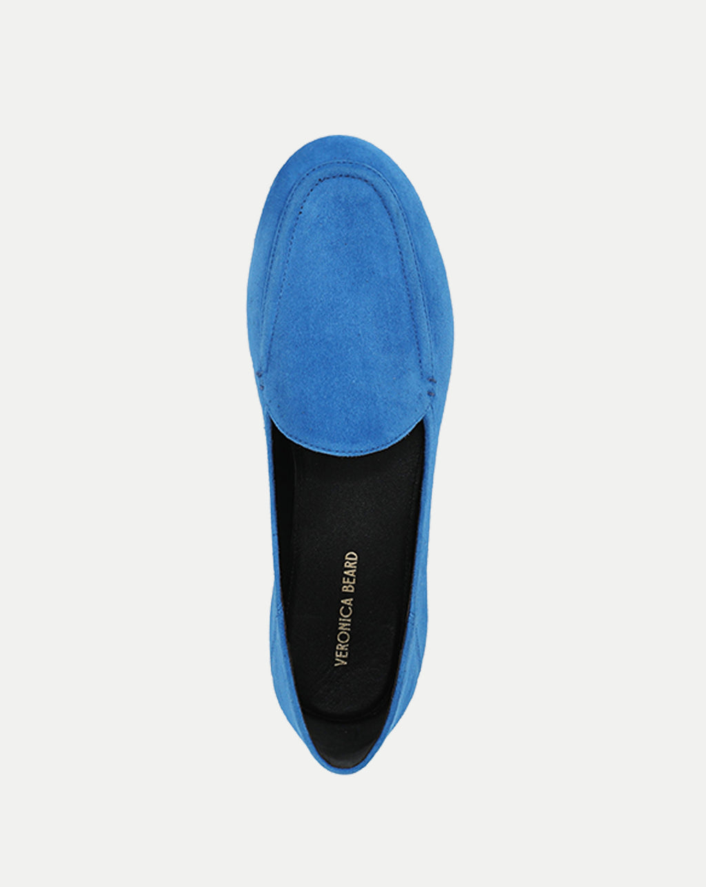 Veronica Beard Bright blue suede slip-on loafers.