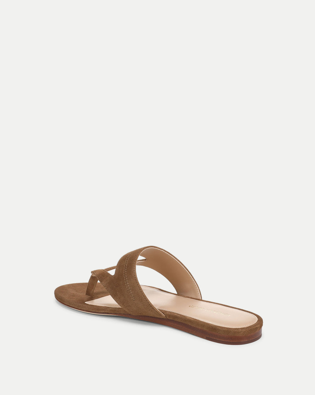 Veronica Beard Brown suede thong sandal with flat sole.