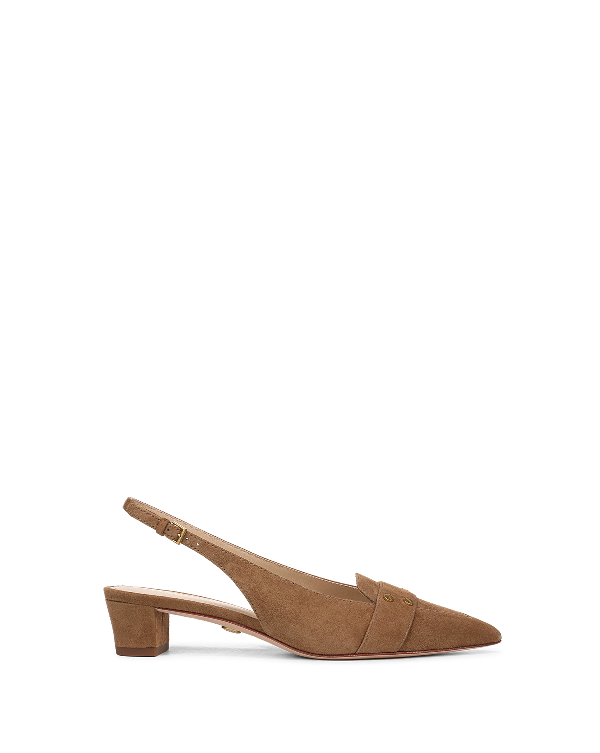 Veronica Beard Brown suede slingback low block heels.