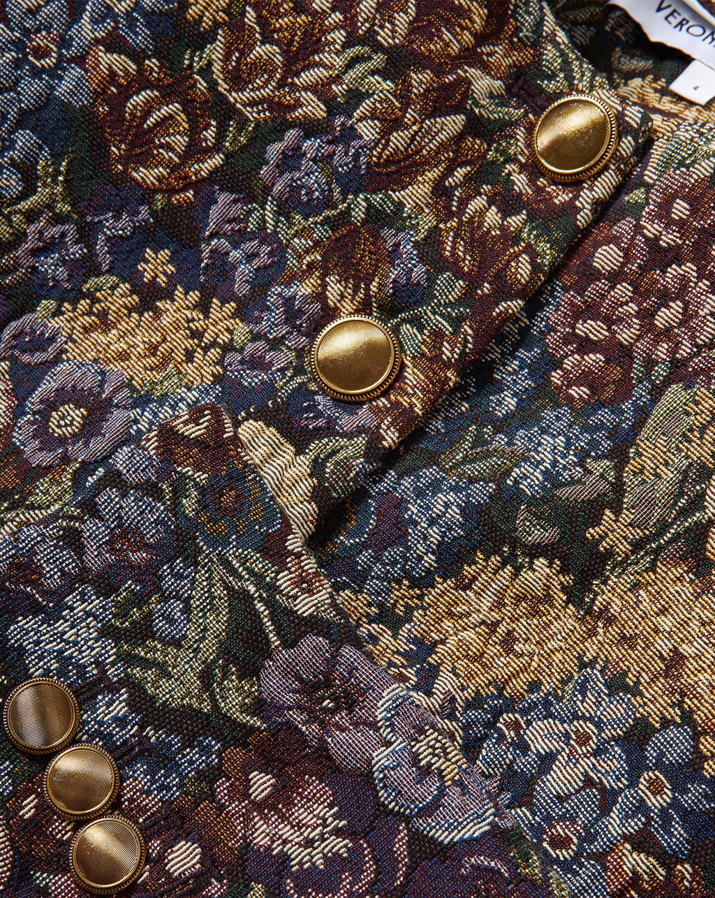 Veronica Beard Floral tapestry jacket with gold buttons