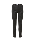 Veronica Beard Black floral jacquard skinny trousers.