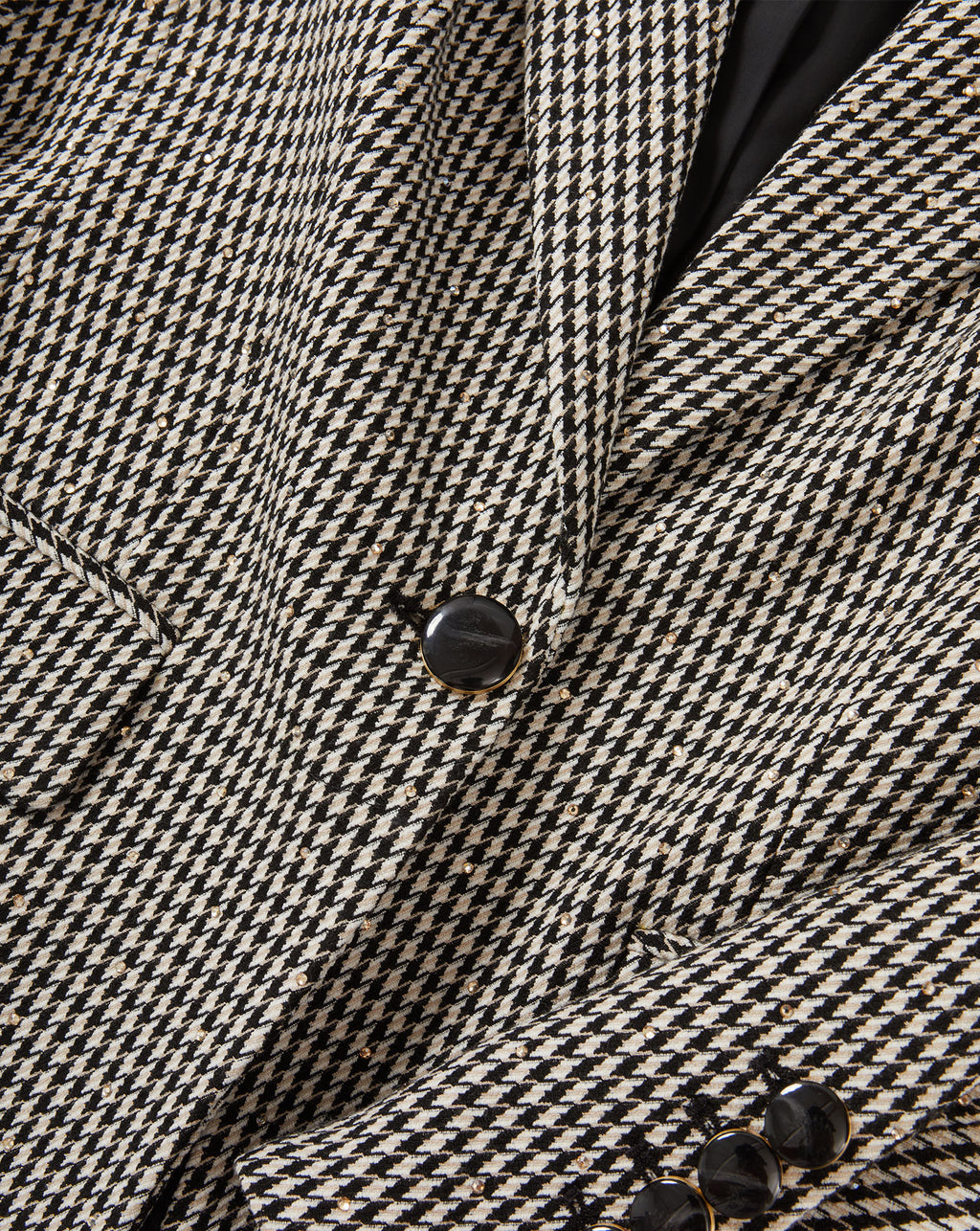Veronica Beard Black and white houndstooth blazer, single button.