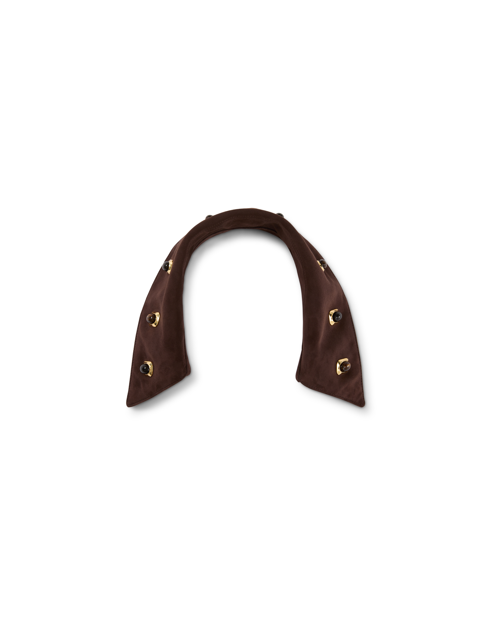 Veronica Beard Brown suede collar with gold and black studs.