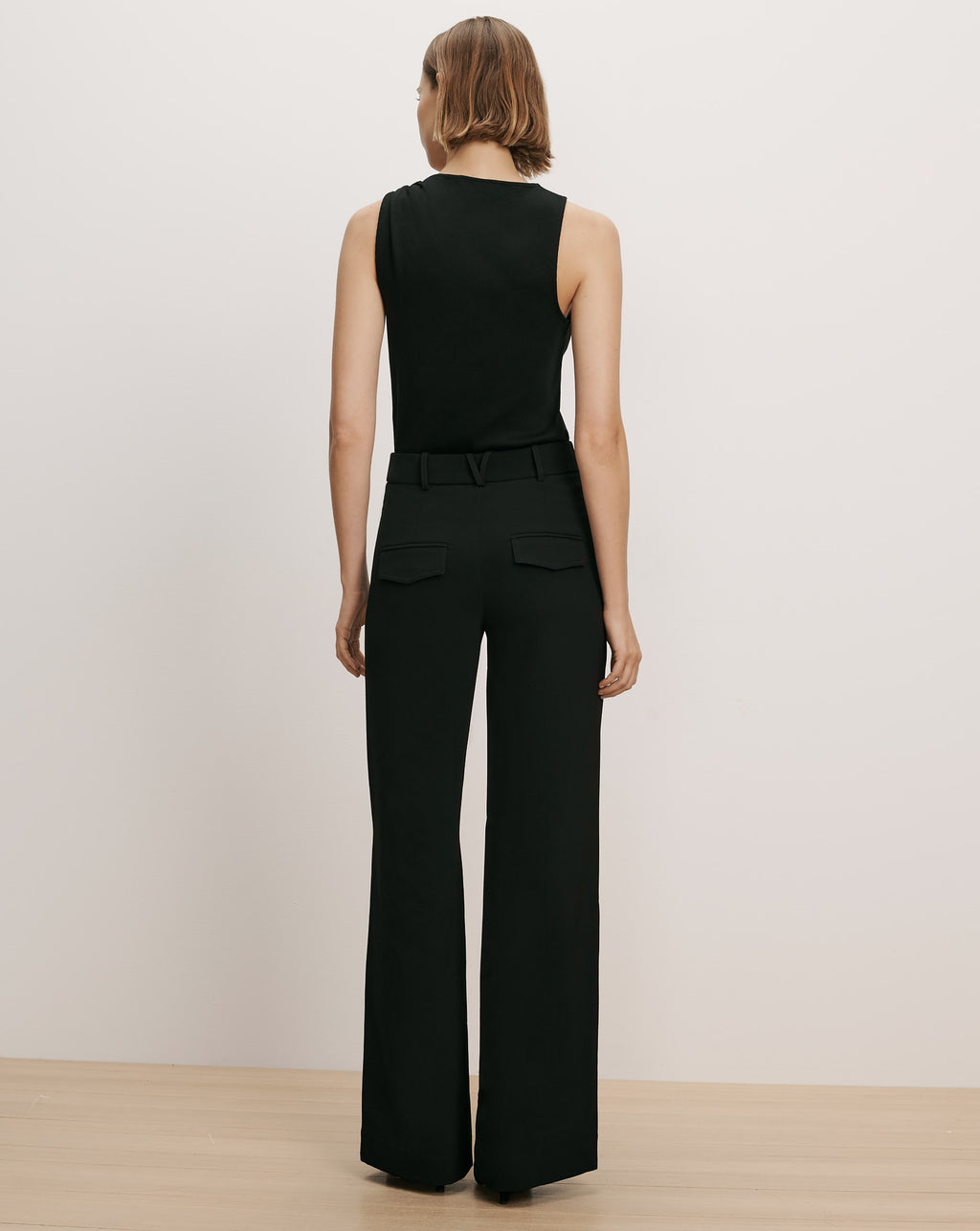 Veronica Beard Black sleeveless top and matching trousers.