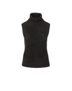 Veronica Beard Black sleeveless knit turtleneck sweater.