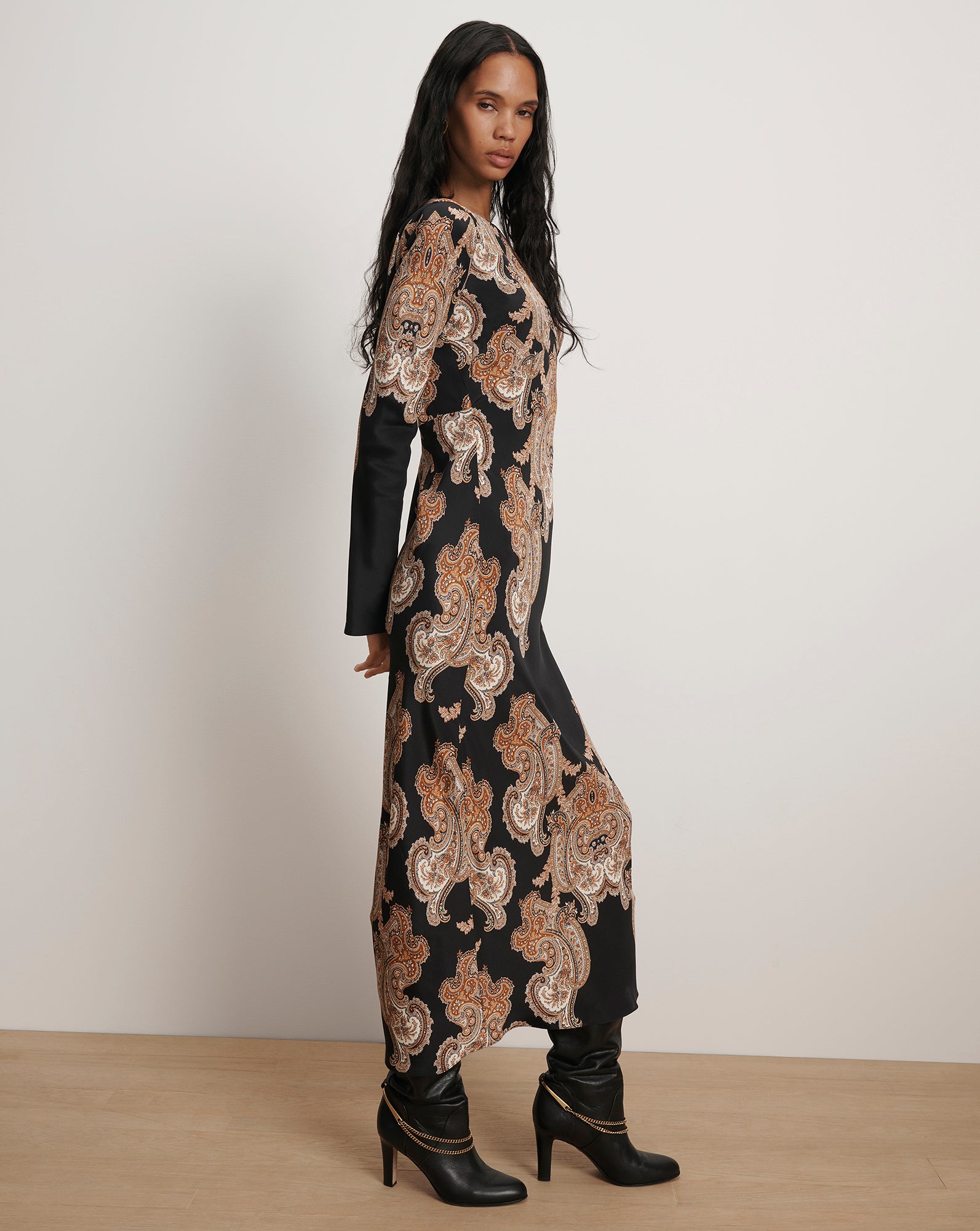 Veronica Beard Lupita Paisley Maxi Dress - Black Multi