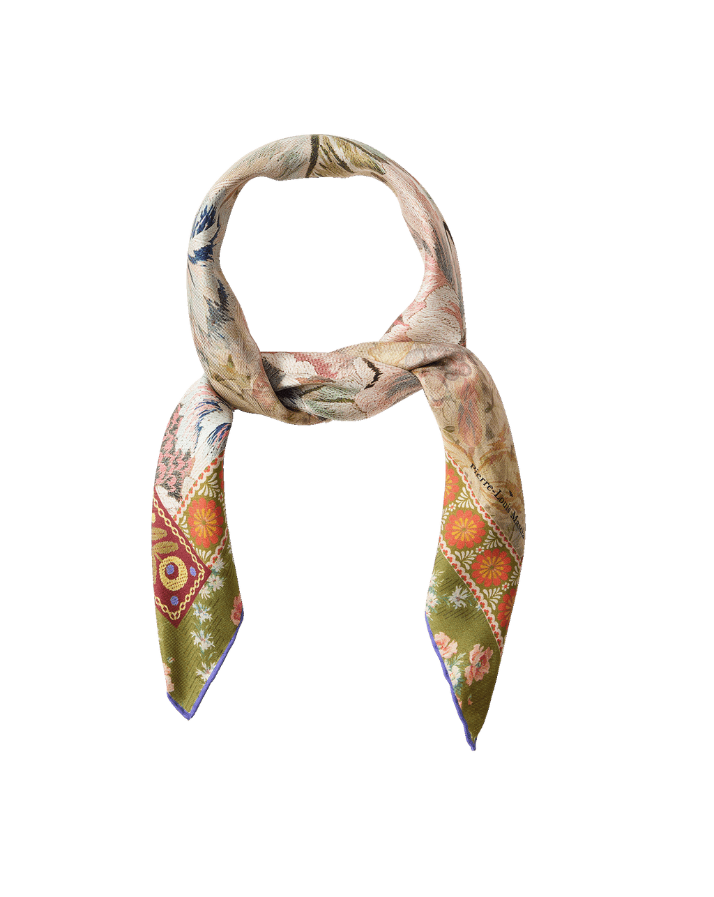 Veronica Beard Floral Bandana Silk Scarf Orange Multi