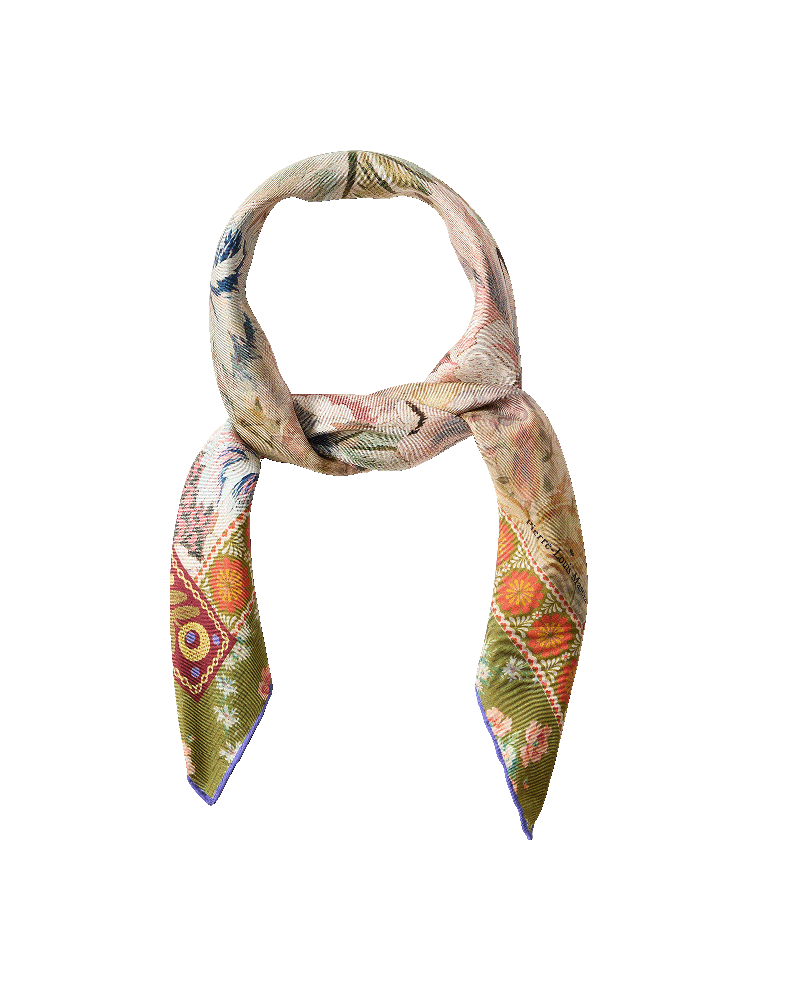 Veronica Beard Floral Bandana Silk Scarf Orange Multi