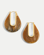 Veronica Beard Resin Drop Hoop Earring - Caramel Multi