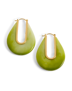 Veronica Beard Resin Drop Hoop Earring Light Pistachio
