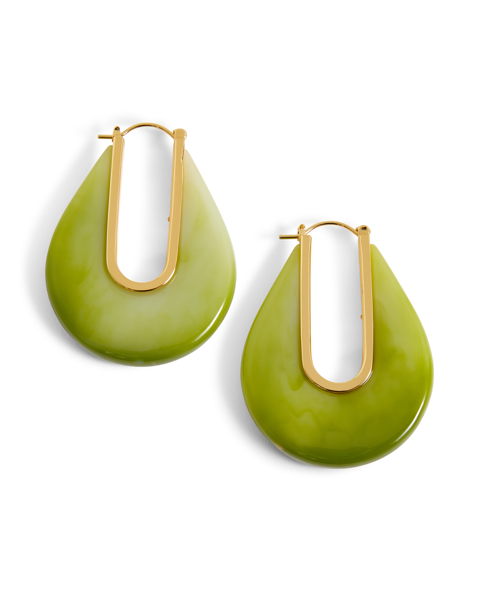 Veronica Beard Resin Drop Hoop Earring Light Pistachio