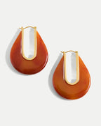 Veronica Beard Resin Drop Hoop Earring - Rust