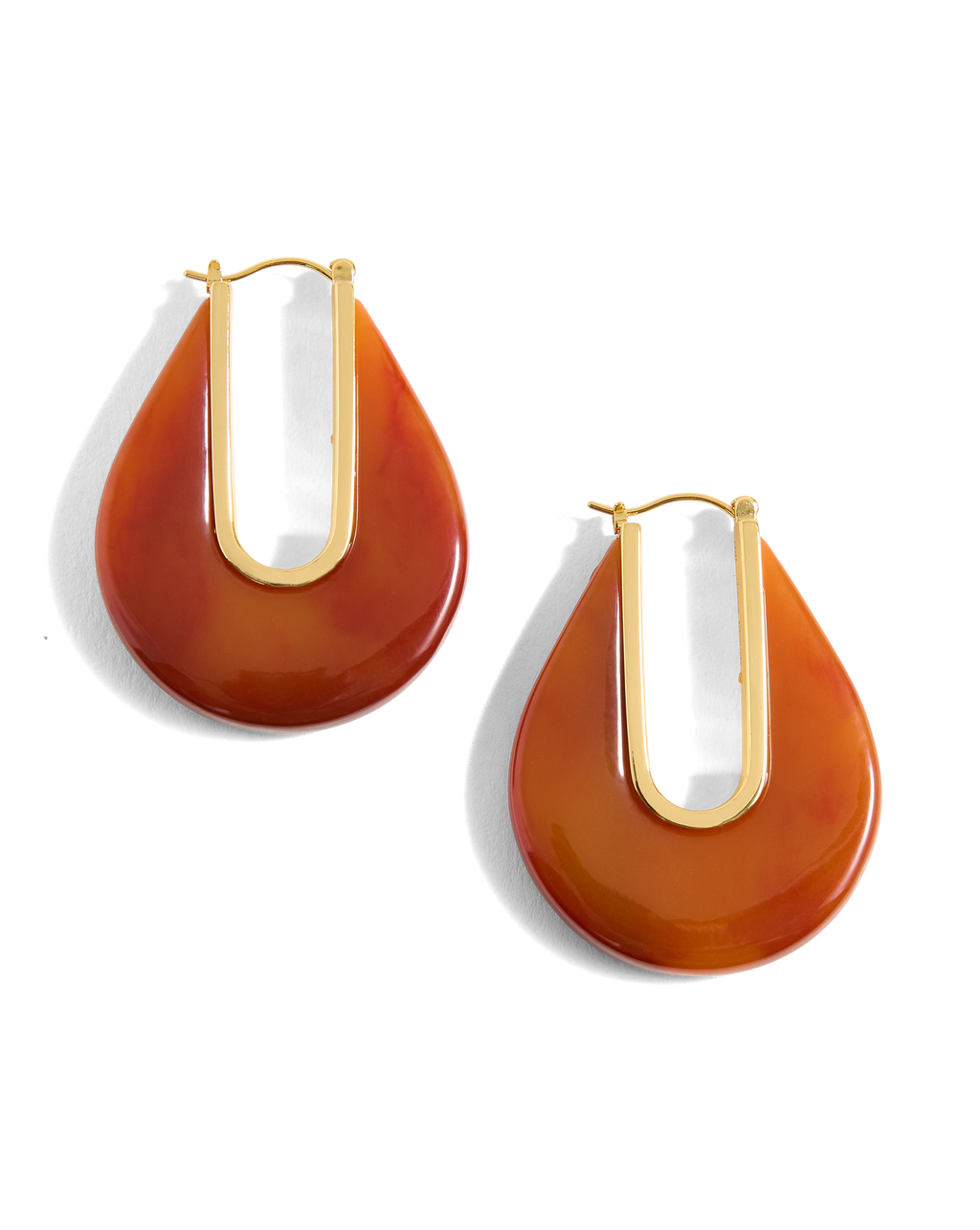 Veronica Beard Resin Drop Hoop Earring Rust