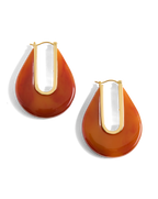 Veronica Beard Resin Drop Hoop Earring Rust