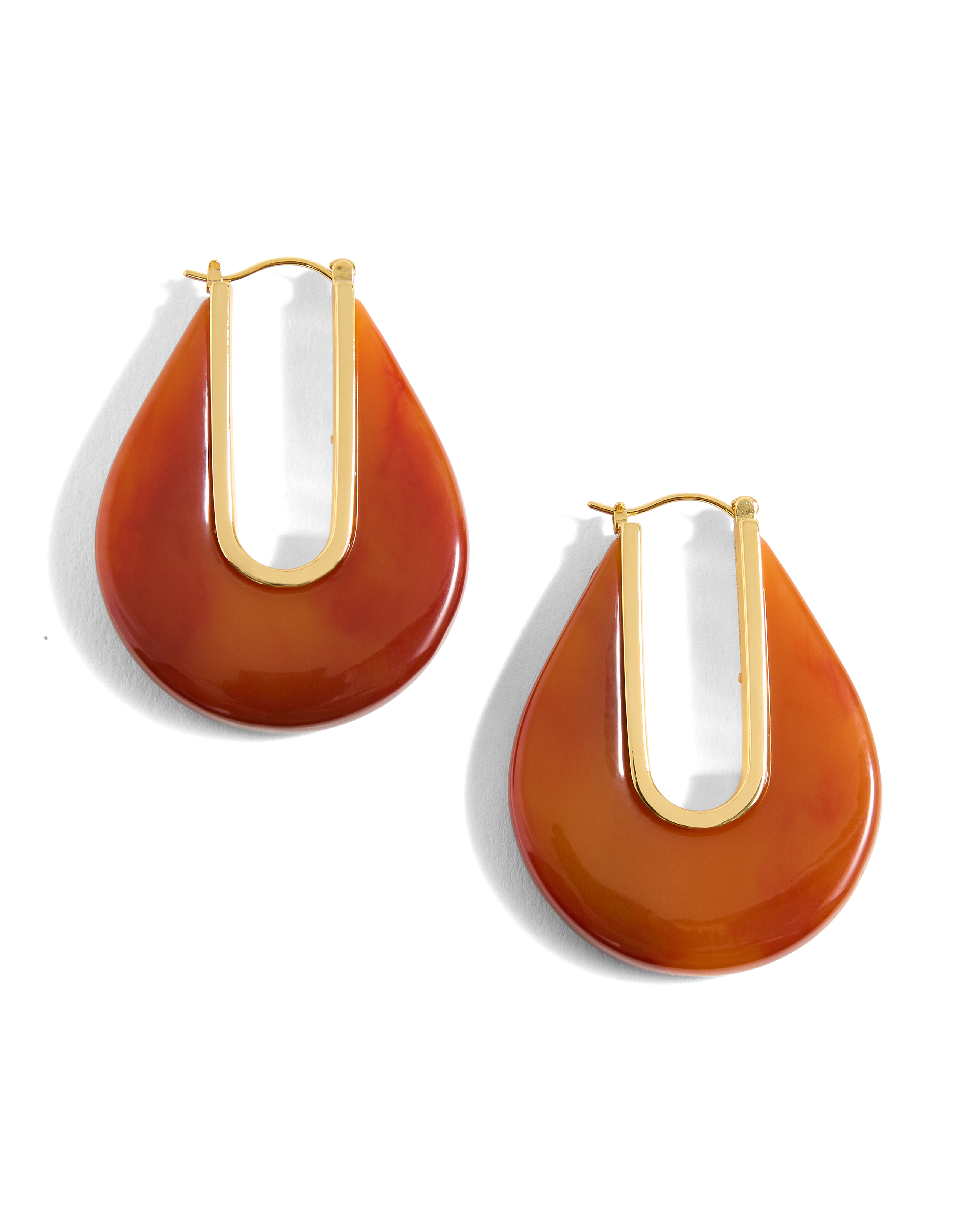 Veronica Beard Resin Drop Hoop Earring Rust