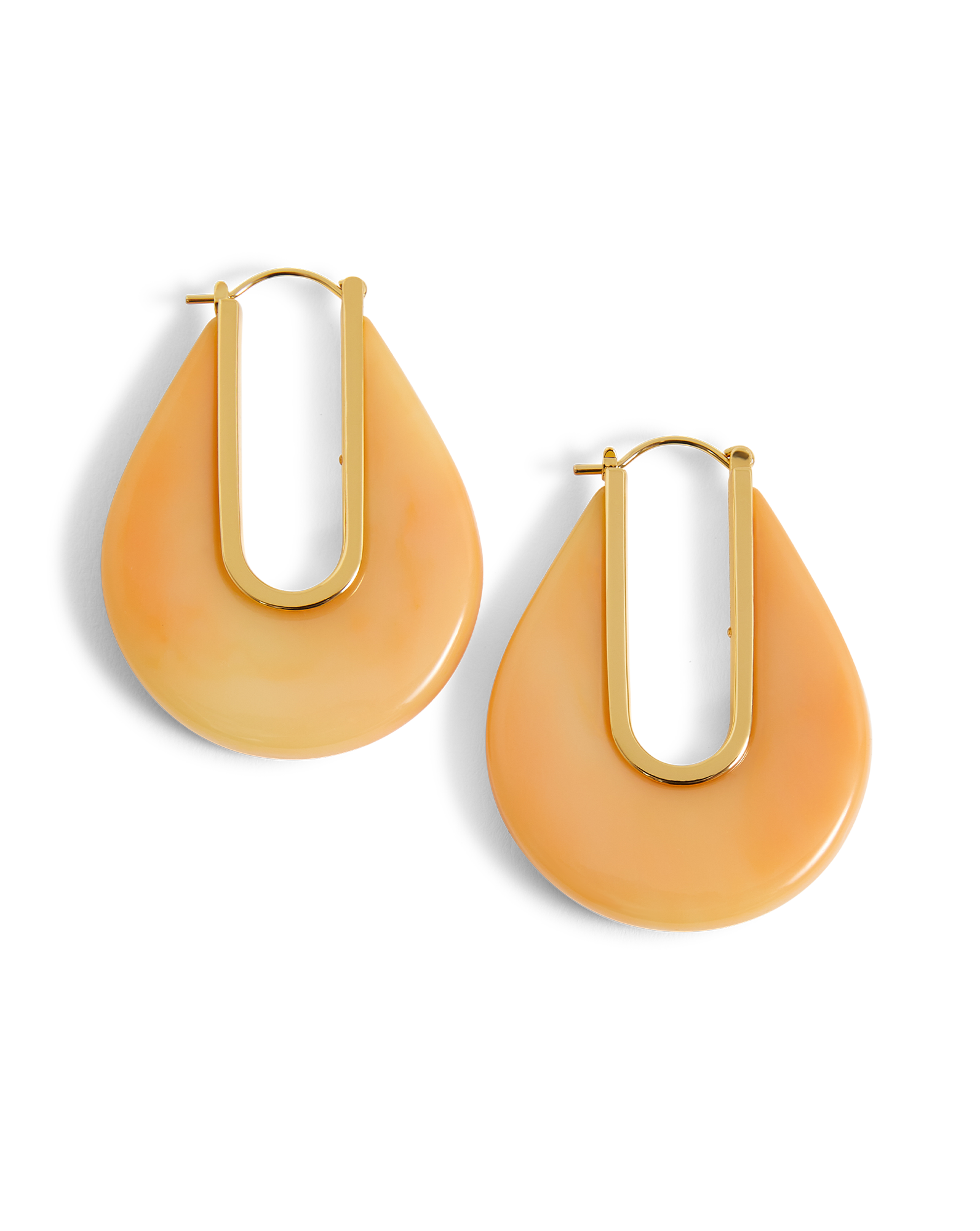 Veronica Beard Resin Drop Hoop Earring Sherbert