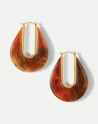Veronica Beard Resin Drop Hoop Earrings - Tortoise