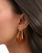 Veronica Beard Resin Drop Hoop Earrings