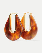 Veronica Beard Resin Drop Hoop Earrings