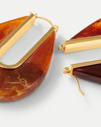 Veronica Beard Resin Drop Hoop Earrings