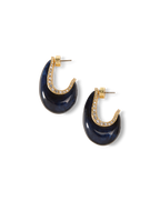 Veronica Beard Resin J-Hoop Earring Navy