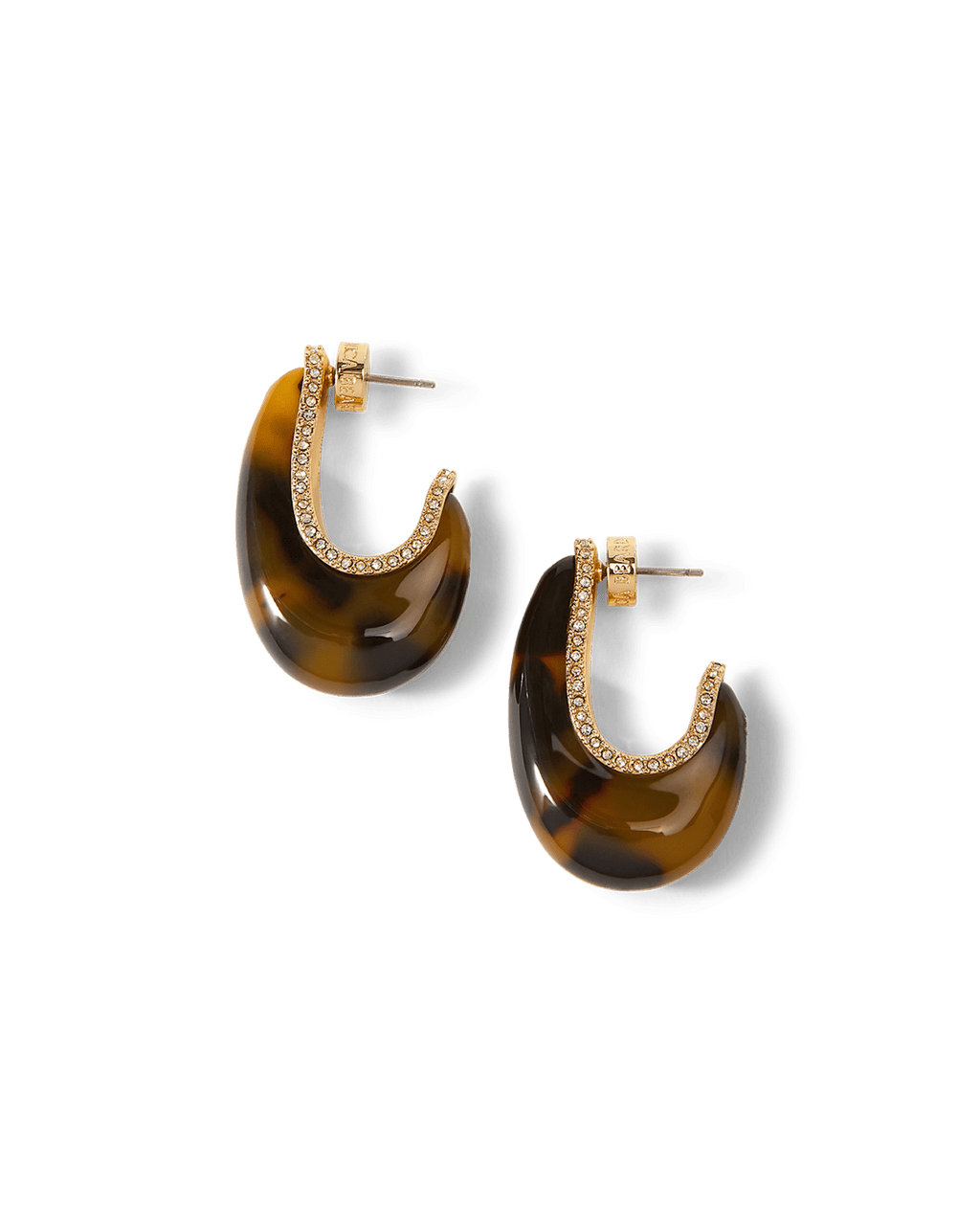 Veronica Beard Resin J-Hoop Earring Tortoise