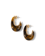 Veronica Beard Resin J-Hoop Earring Tortoise