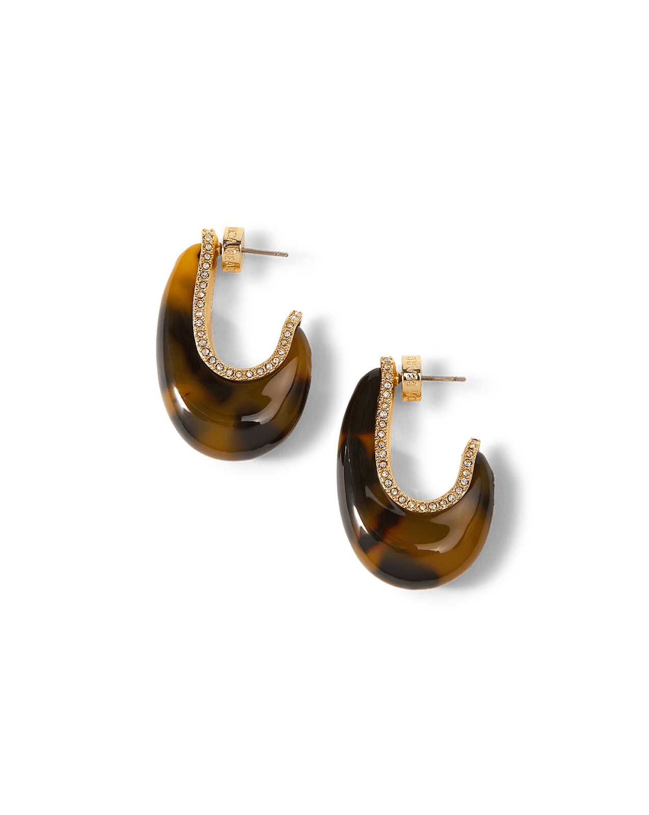 Veronica Beard Resin J-Hoop Earring Tortoise