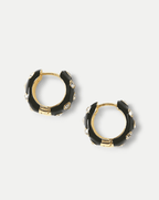 Veronica Beard Crystal and Enamel Huggie Hoop - Black