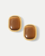 Veronica Beard Cat’s Eye Stone Earring - Brown