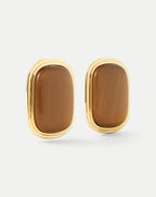 Veronica Beard Cat’s Eye Stone Earring - Brown