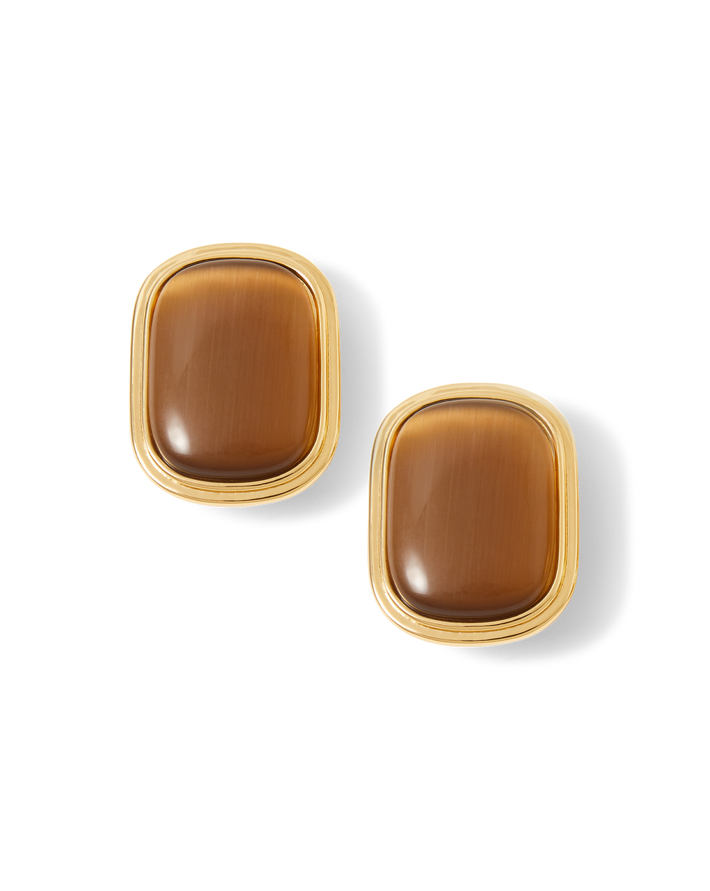 Veronica Beard Cat’s Eye Stone Earring Brown