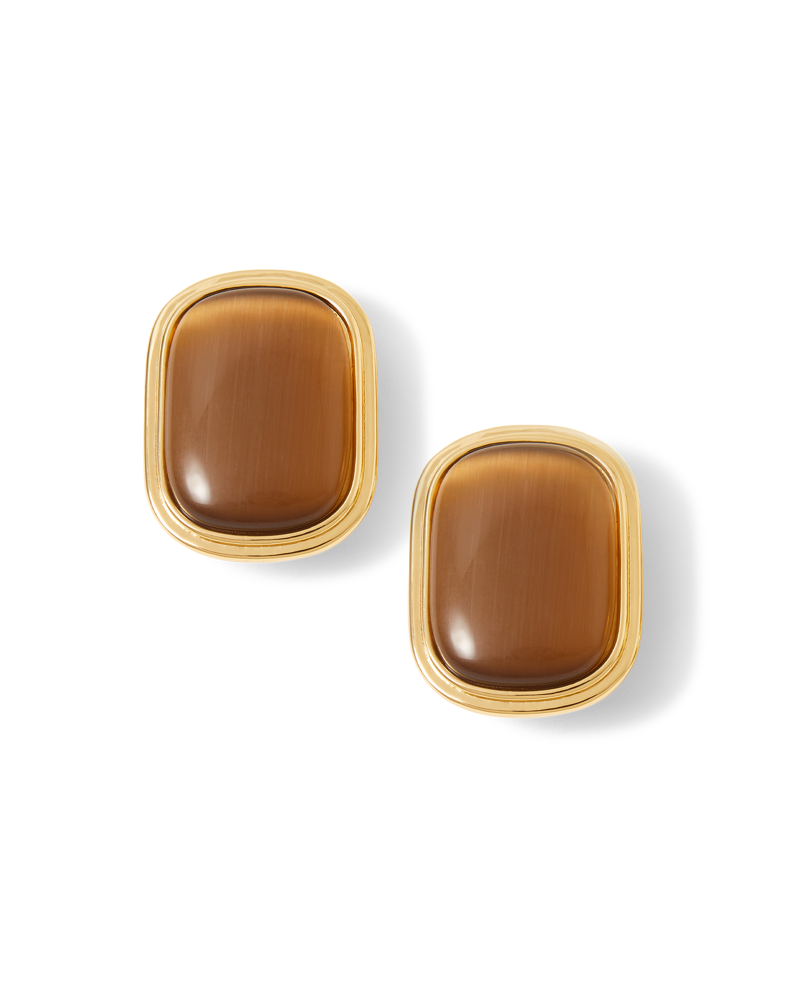 Veronica Beard Cat’s Eye Stone Earring Brown