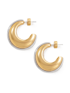 Veronica Beard Two-tone gold and silver chunky hoop earrings