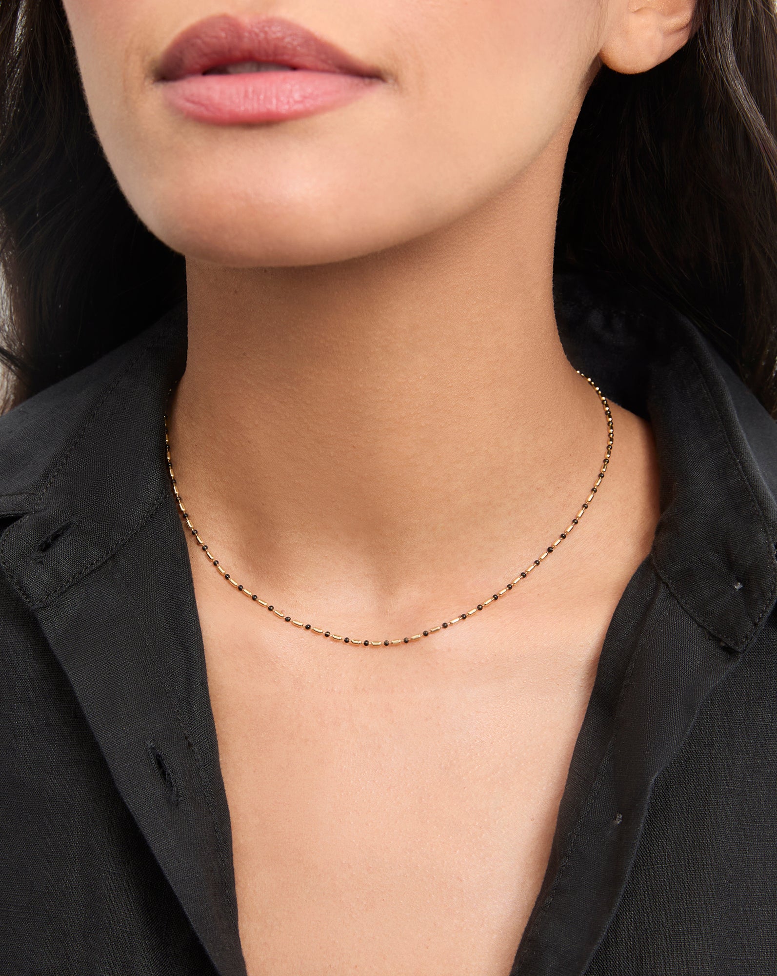 Veronica Beard Enamel Bead Chain Necklace